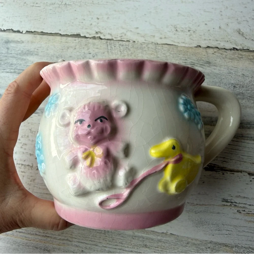 Vintage Baby Nursery Ceramic Planter 'Baby' (1983) Baby Shower Decor